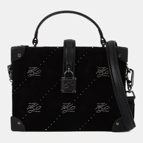 Karl Lagerfeld K/Autograph padlock rhinestone trunk bag