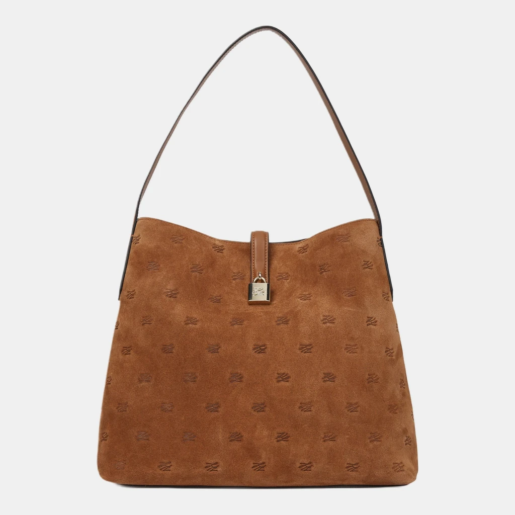 Karl Lagerfeld K/Autograph padlock suede hobo bag