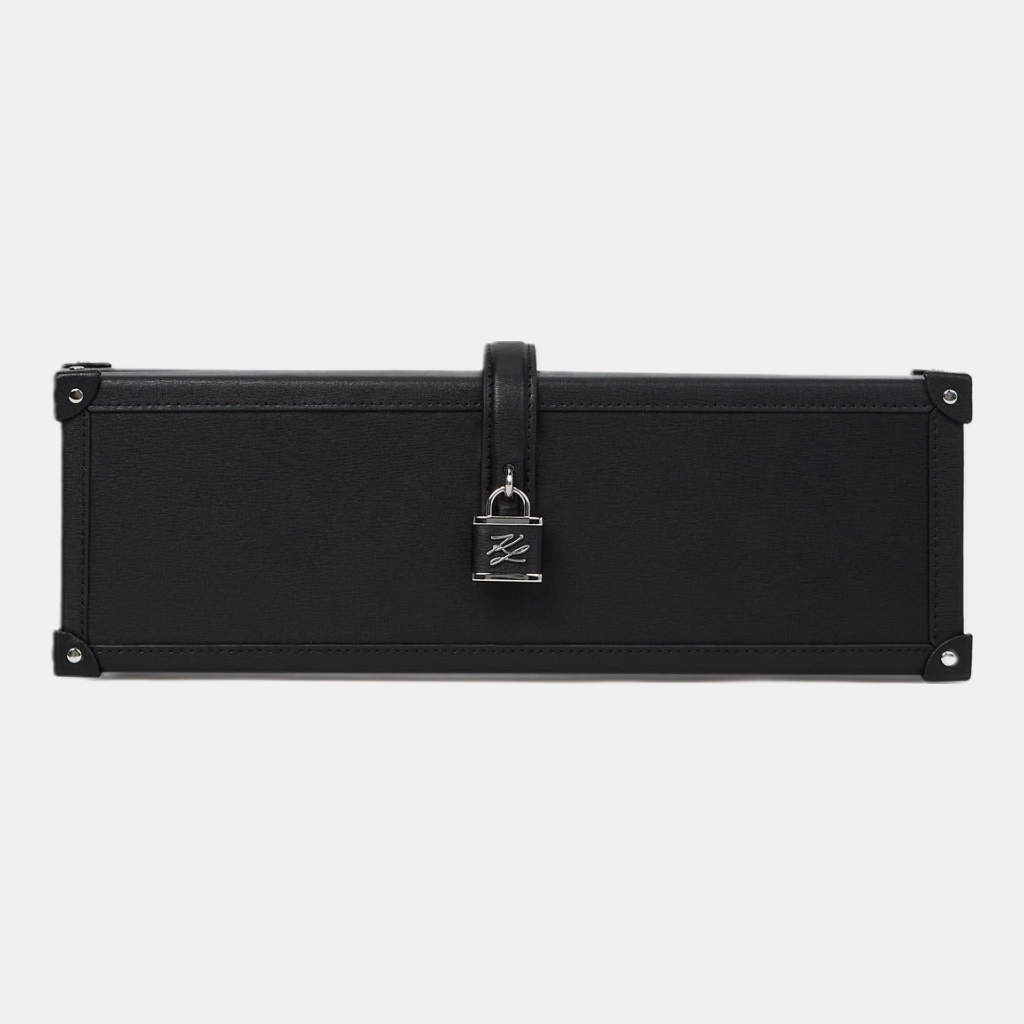 Karl Lagerfeld K/Autograph padlock trunk clutch
