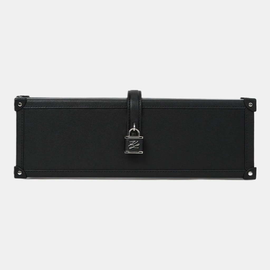 Karl Lagerfeld K/Autograph padlock trunk clutch