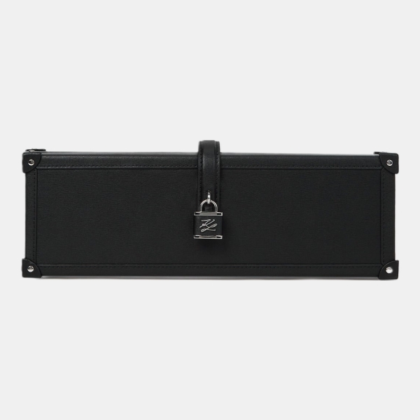 Karl Lagerfeld K/Autograph padlock trunk clutch