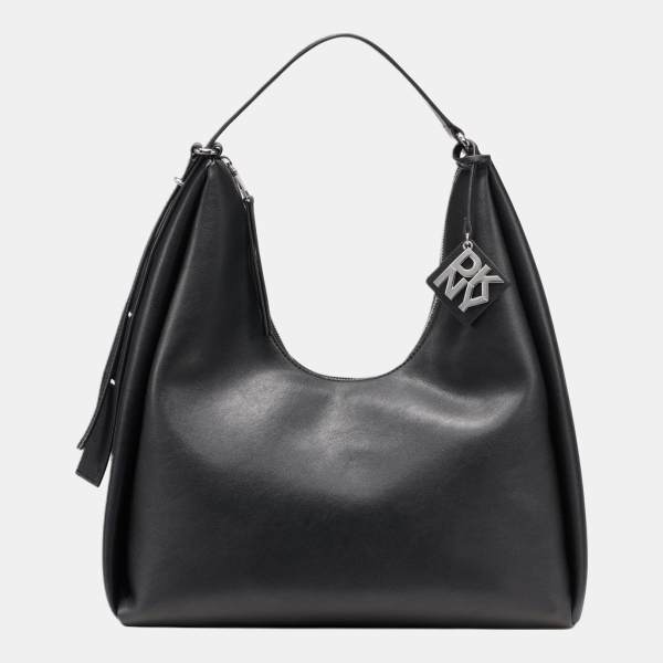 DKNY ELICIA LARGE HOBO BAG - Black/Silver