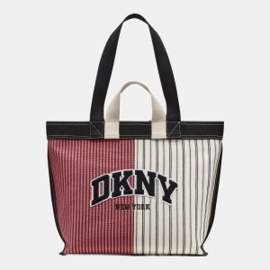 DKNY BRADY CANVAS STRIPE LOGO TOTE - Punch Multi