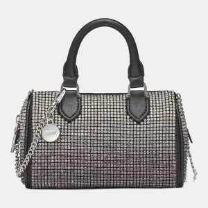 DKNY NELL SMALL SATCHEL CROSSBODY - BLACK/SILVER