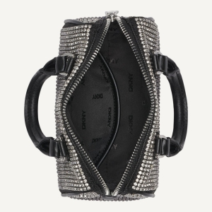 DKNY NELL SMALL SATCHEL CROSSBODY - BLACK/SILVER - Image 7