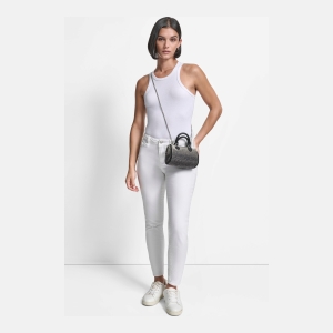 DKNY NELL SMALL SATCHEL CROSSBODY - BLACK/SILVER - Image 4