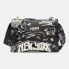 DKNY TINSLEY GRAFFITI LOGO CROSSBODY - Black