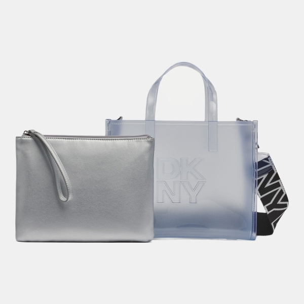 DKNY HADLEE SMALL JELLY LOGO TOTE - MARSHMALLOW