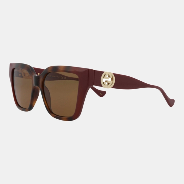 Gucci Women's Red Sunglasses - Havana Burgundy