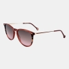 Carolina Herrera Women's Red Round Sunglasses - Burgundy Havana