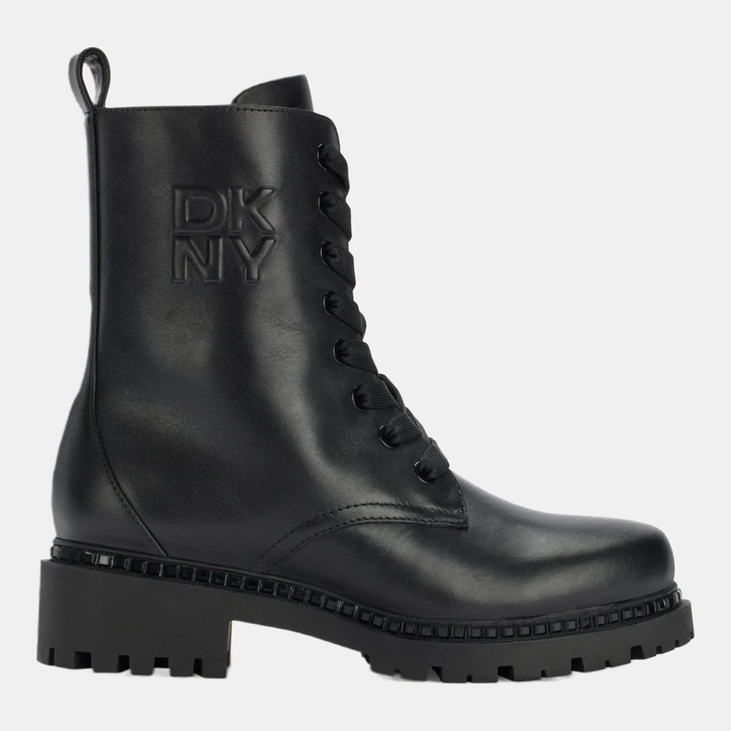 DKNY ROMMILY LACE UP BOOT - Black