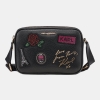 KARL LAGERFELD PARIS MAYBELLE CROSSBODY WITH PARIS PATCH - Black / Gold