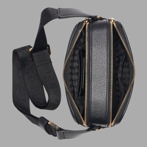 KARL LAGERFELD PARIS MAYBELLE CROSSBODY WITH PARIS PATCH - Black / Gold - Image 5