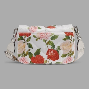 KARL LAGERFELD PARIS VOYAGE CROSSBODY WITH FLOWERS - Floral White - Image 4