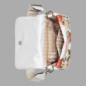 KARL LAGERFELD PARIS VOYAGE CROSSBODY WITH FLOWERS - Floral White - Image 6