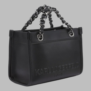KARL LAGERFELD PARIS SAVOIE SMALL LEATHER CROSSBODY - Black - Image 3