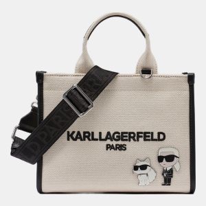 KARL LAGERFELD PARIS KRISTINA SMALL TOTE WITH TOP ZIPPER - Natural