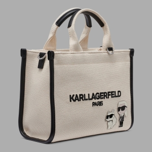 KARL LAGERFELD PARIS KRISTINA SMALL TOTE WITH TOP ZIPPER - Natural - Image 3