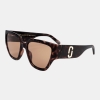 Marc Jacobs Women's Brown Rectangular Sunglasses - Havana