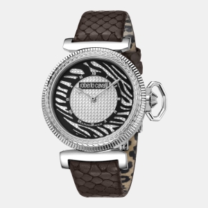 Roberto Cavalli Classic Quartz Silver Dial Women's Watch - Brown