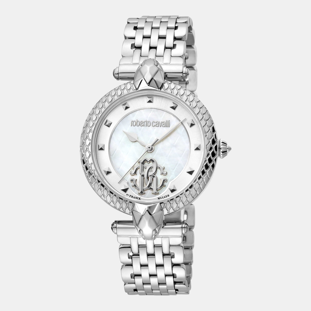 Roberto Cavalli by Franck Muller Quartz White Dial Women's Watch - Silver