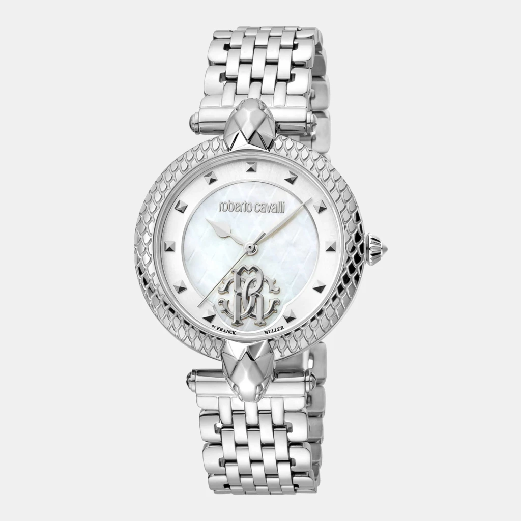 Roberto Cavalli by Franck Muller Quartz White Dial Women's Watch - Silver
