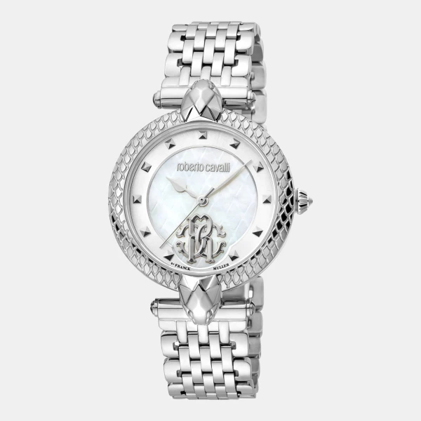 Roberto Cavalli by Franck Muller Quartz White Dial Women's Watch - Silver