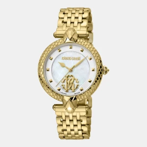 Roberto Cavalli by Franck Muller Quartz White Dial Women's Watch - Gold