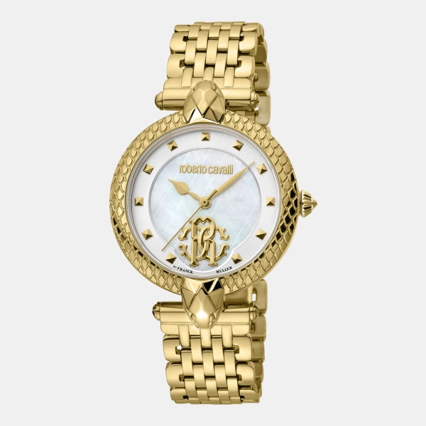 Roberto Cavalli by Franck Muller Quartz White Dial Women's Watch - Gold