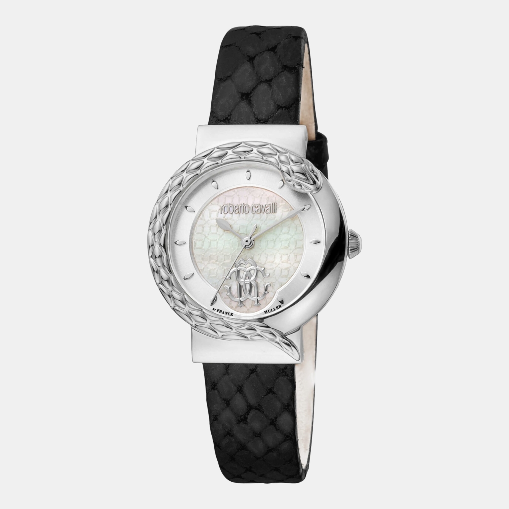 Roberto Cavalli by Franck Muller Quartz Silver Dial Women's Watch - Black