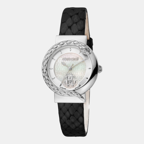Roberto Cavalli by Franck Muller Quartz Silver Dial Women's Watch - Black