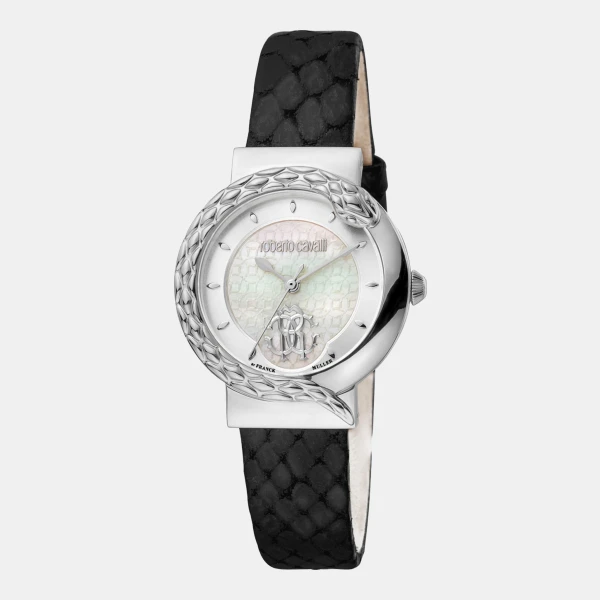 Roberto Cavalli by Franck Muller Quartz Silver Dial Women's Watch - Black