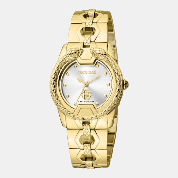 Roberto Cavalli by Franck Muller Quartz Silver Dial Women's Watch - Gold