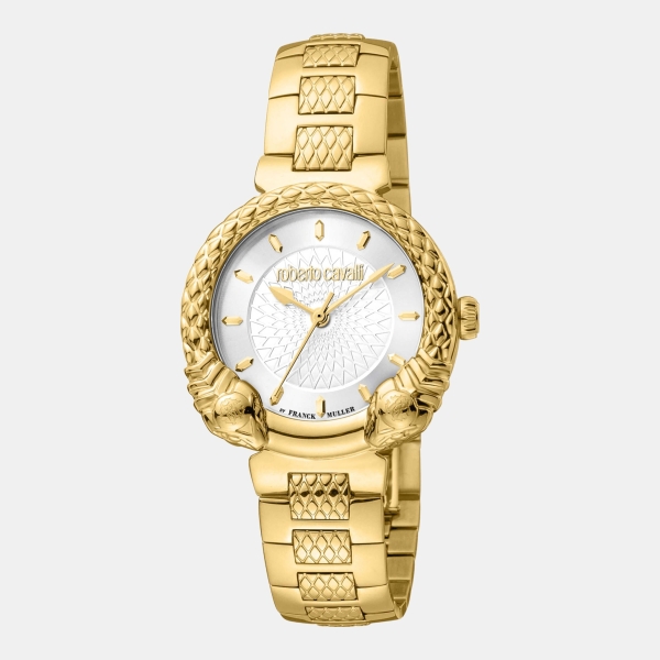 Roberto Cavalli by Franck Muller Quartz Silver Dial Women's Watch - Gold