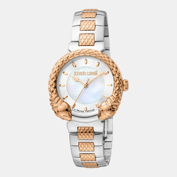 Roberto Cavalli by Franck Muller Quartz Silver Dial Women's Watch - Rose Gold
