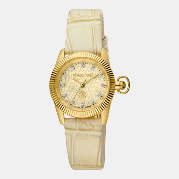 Roberto Cavalli RC-9 Quartz Champagne Dial Women's Watch - Beige