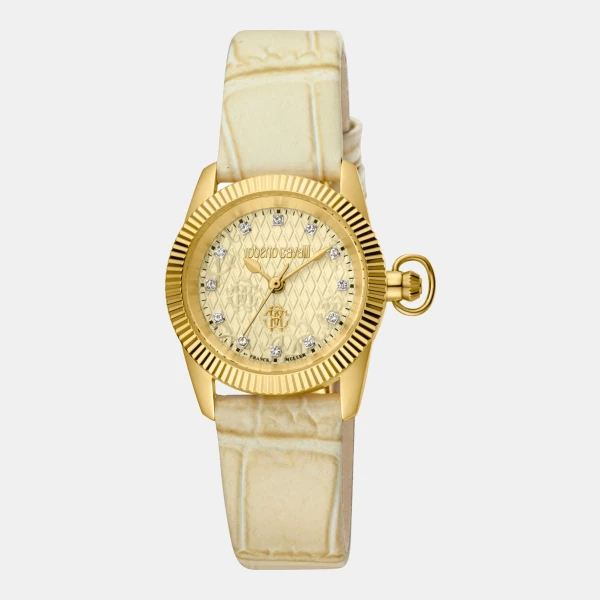 Roberto Cavalli RC-9 Quartz Champagne Dial Women's Watch - Beige