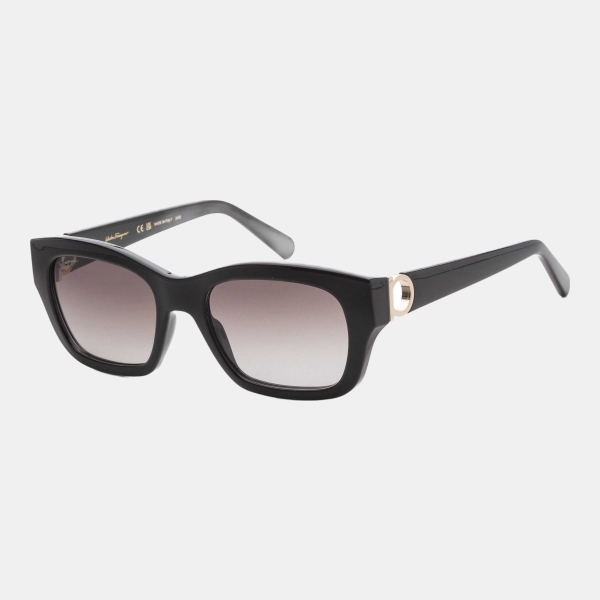 Ferragamo Women's Black Rectangular Sunglasses