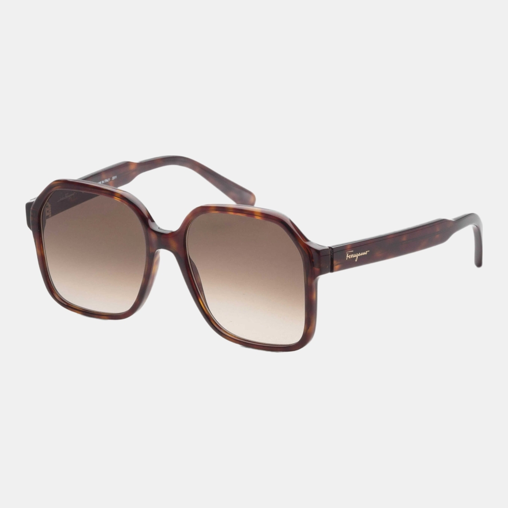 Ferragamo Women's Brown Square Sunglasses - Dark Tortoise