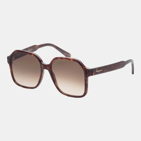 Ferragamo Women's Brown Square Sunglasses - Dark Tortoise