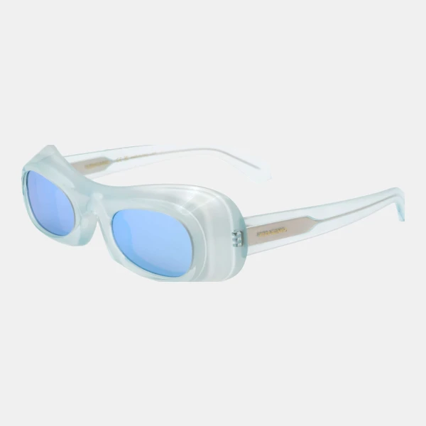 Ferragamo Women's Blue Oval Sunglasses - Transparent Aqua