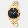 Versace Greca Signature Quartz Black Dial Women's Watch - Gold