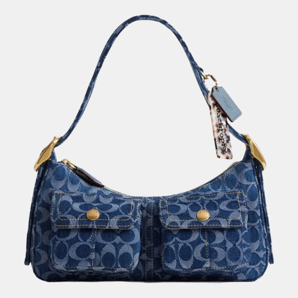 Coach Cargo Shoulder Bag In Signature Denim - Denim