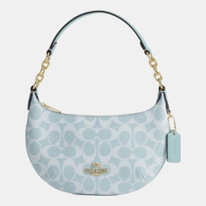 Coach Mini Payton Bag In Signature Canvas - Gold/Light Blue