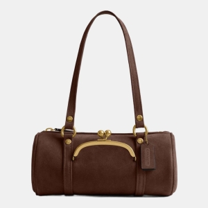 Coach Kisslock Barrel Bag 28 - Brass/Dark Chocolate
