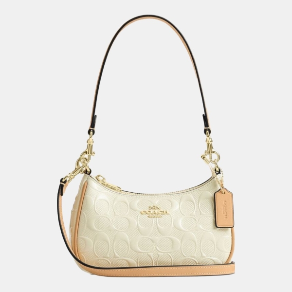 Coach Teri Mini Crossbody Bag In Signature Leather - Gold/Light Lemon