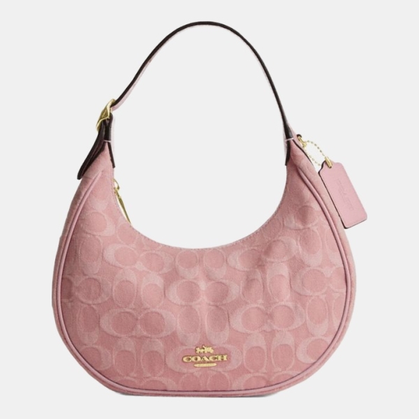 Coach Emily Shoulder Bag In Signature Denim - Gold/Light Pink