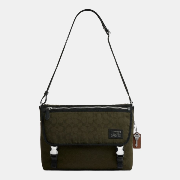 Coach Lane Messenger In Signature Nylon - Dark Moss