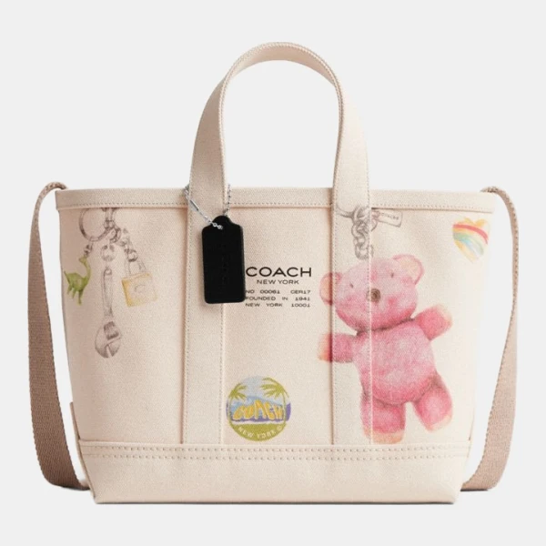 Coach Utility Tote 27 With Sketch Print - Natural Multi
