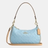 Coach Teri Shoulder Bag In Signature Leather - Gold/Light Blue